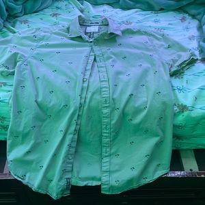 Denim and flower button down shirt